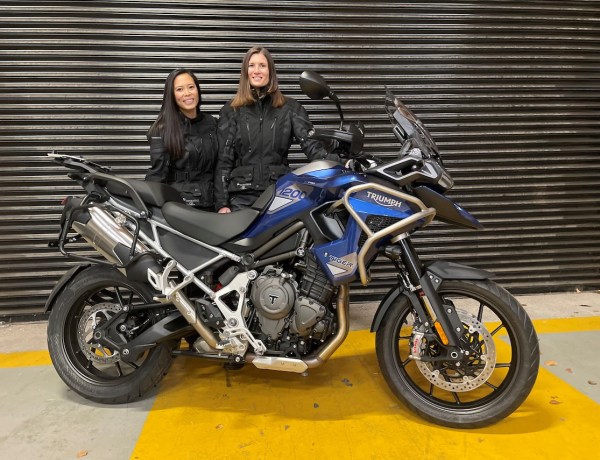 Sandra and Fiona from ADV Travelbug featured with the new Tiger 1200 GT Pro